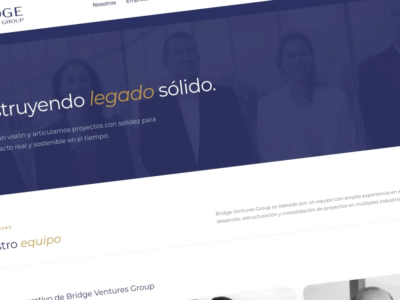 Sección 1 del sitio Bridge Ventures