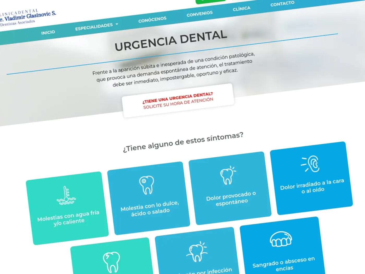 Sección 1 del sitio Clínica Dental Santiago