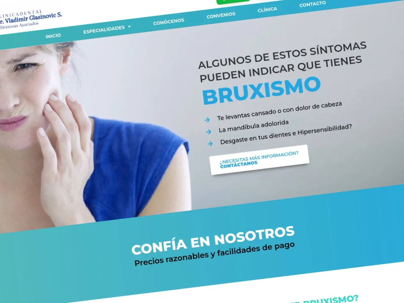 Sección 3 del sitio Clínica Dental Santiago