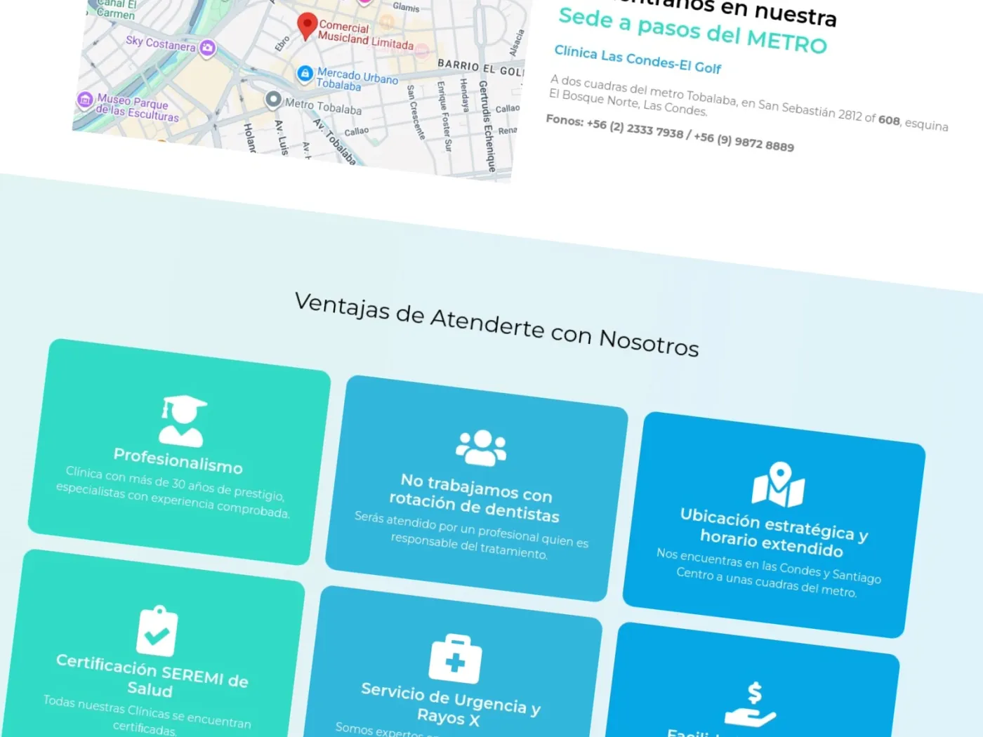Sección 6 del sitio Clínica Dental Santiago