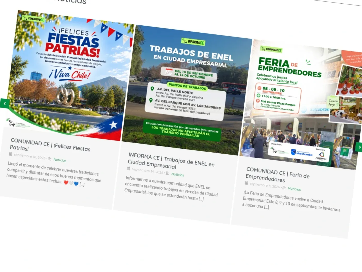 Sección 6 del sitio Comunidad Ciudad Empresarial