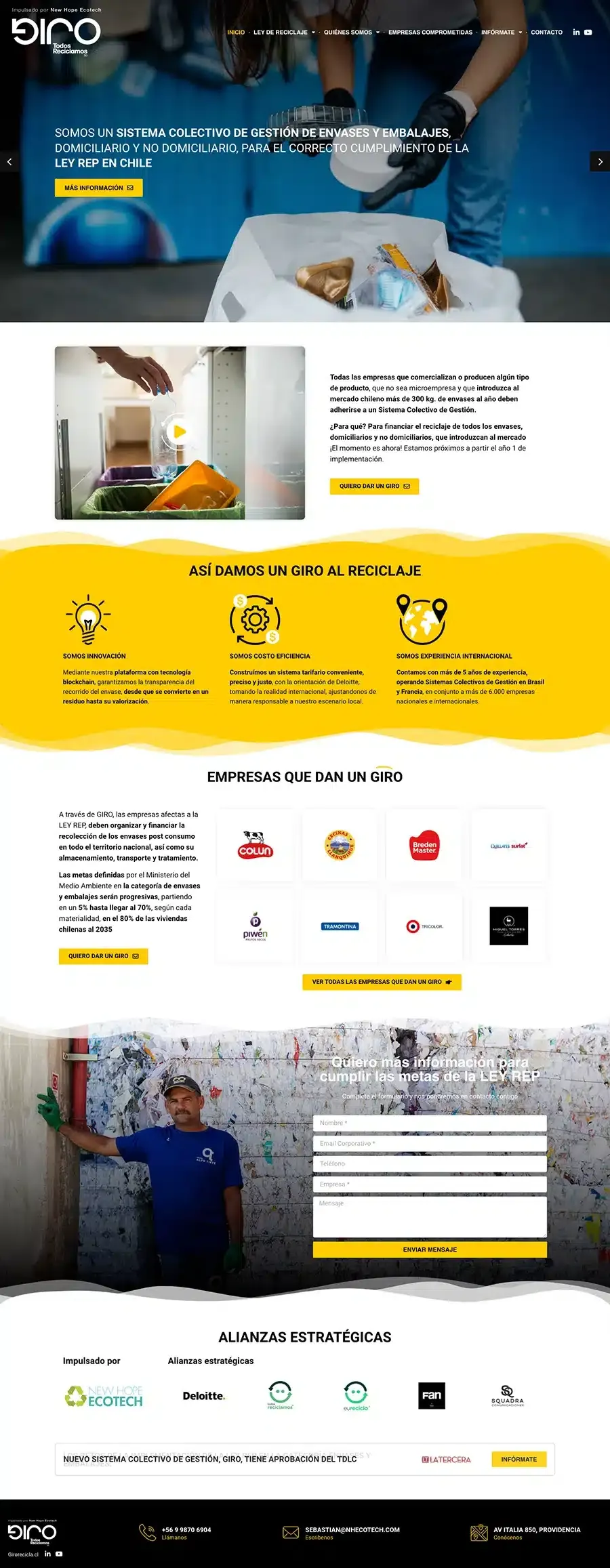 Captura del sitio Giro Recicla