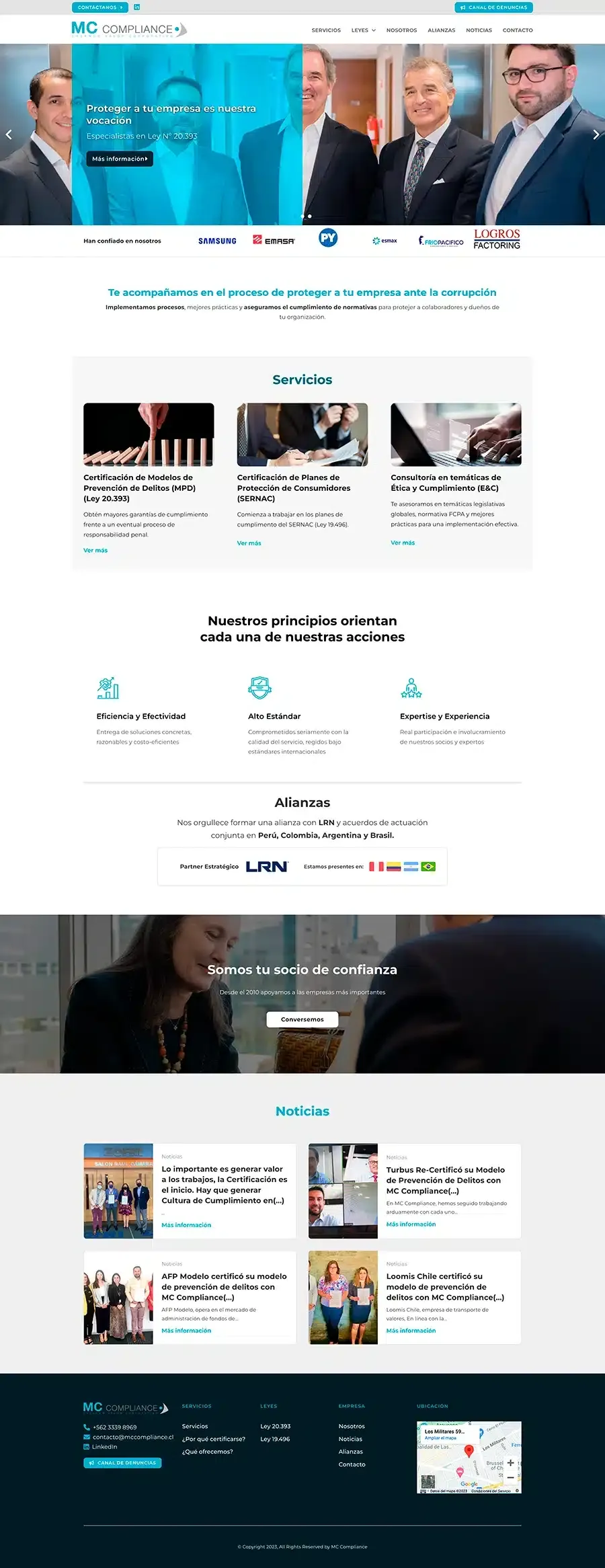 Captura del sitio MC Compliance